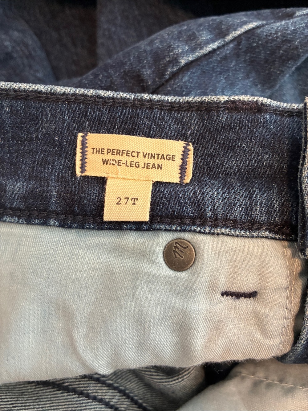 New Madewell The Perfect Vintage Wide-Leg Jean Sz 27 Tall - Picture 7 of 9